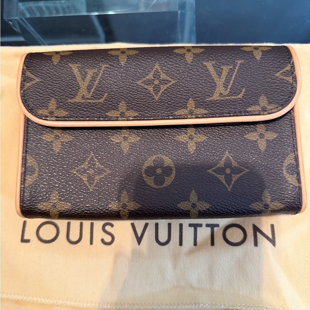 Louis Vuitton Florentine Belt bag  Brown and Tan Monogram Wallet with belt